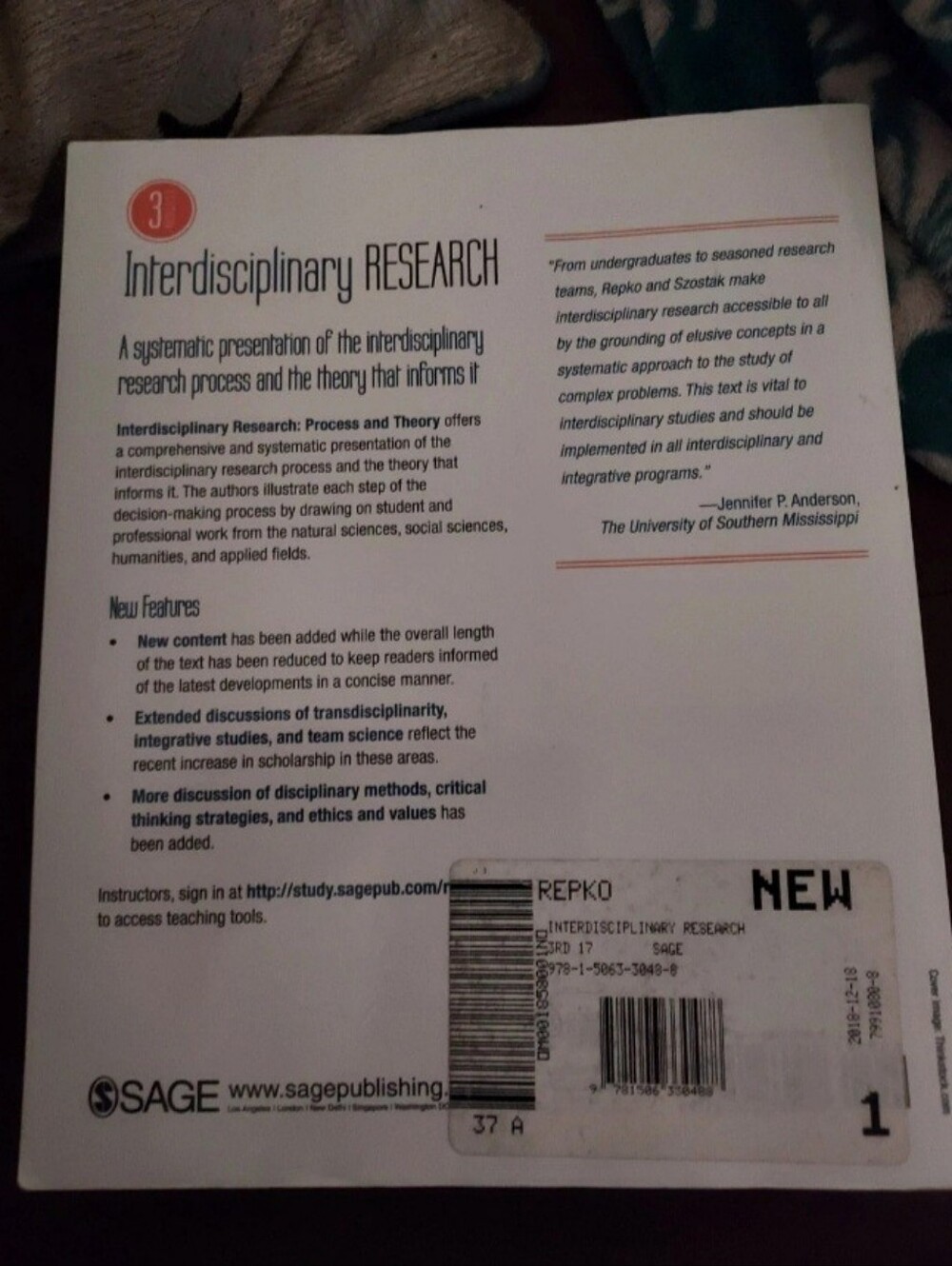 Interdisciplinary Research Textbook Paperback - Picture 2 of 2